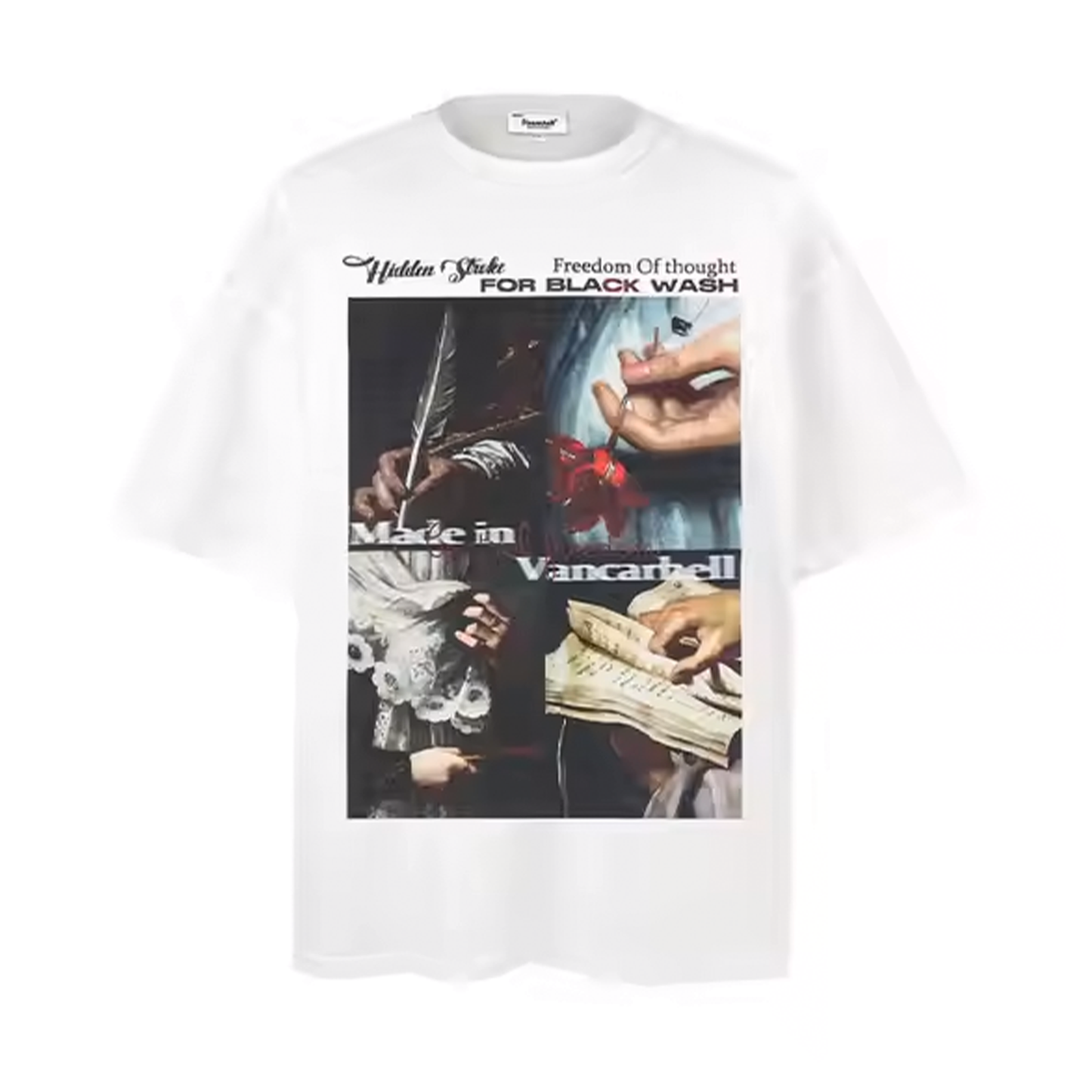Graphic Print Oversized White T-Shirt – “Made in Vancarhell” Design